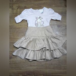 Little Lass Toddler Girl 2T Western Cowgirl One Piece Dress Pink Boot Ruffles